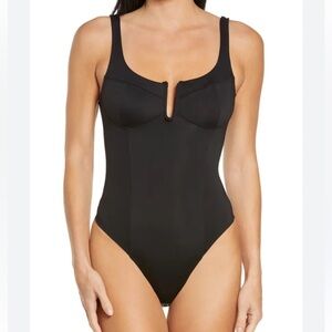 Good American Black Sculpting U Corset Bodysuit Size 0